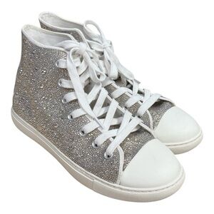 BAND OF THE FREE Sneakers Bonnie Rhinestone High Top Sneakers Natural Size 7.5